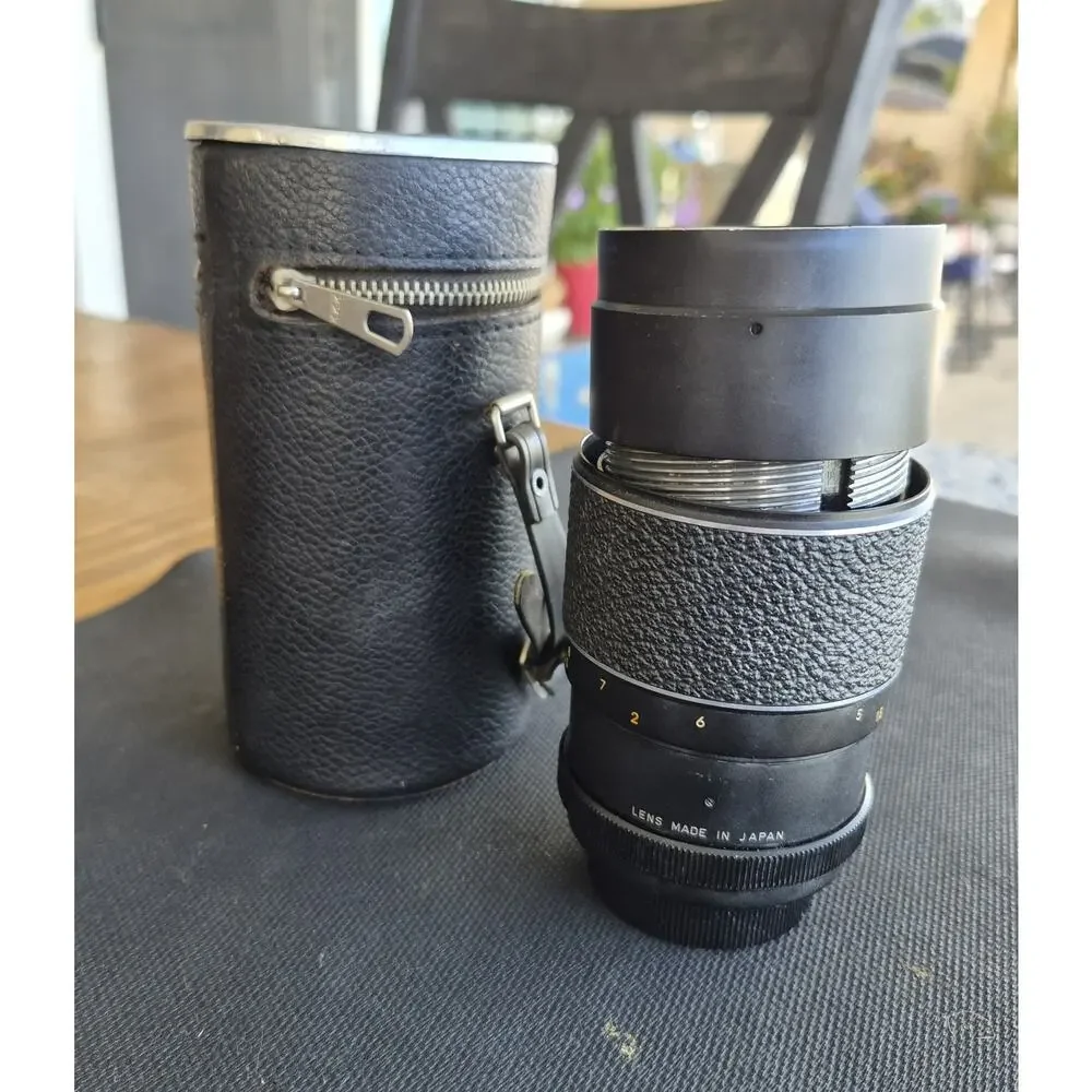 Vintage Hanimar Auto 1:2.8 F=135 mm Camera Lens Japanese W/ Case, For Parts